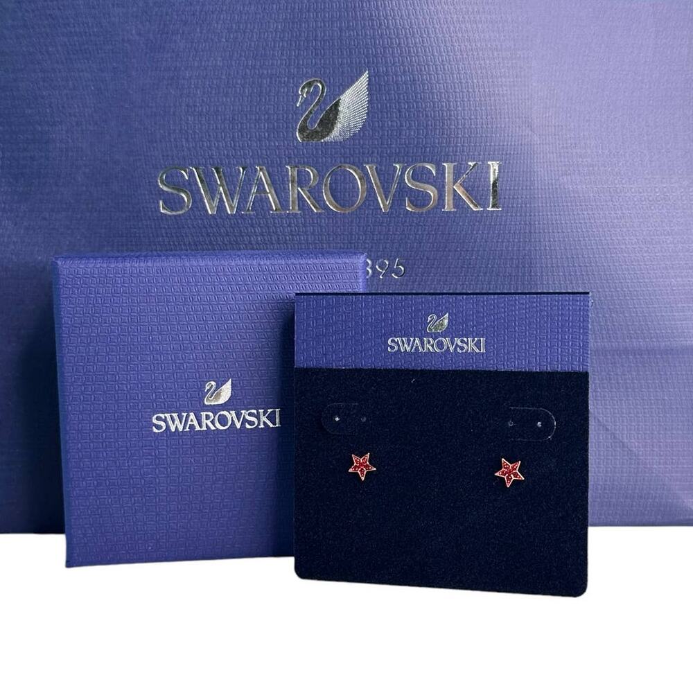 Swarovski Star stud Red Rose Gold-Tone Crystal